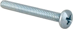 Value Collection - #10-24 UNC, 1-3/4" Length Under Head Phillips Drive Machine Screw - Pan Head, Grade 2 Steel, Zinc-Plated Finish, Without Washer - Americas Industrial Supply
