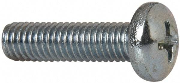 Value Collection - #10-32 UNF, 3/4" Length Under Head Phillips Drive Machine Screw - Pan Head, Grade 2 Steel, Zinc-Plated Finish, Without Washer - Americas Industrial Supply
