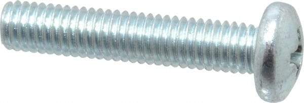 Value Collection - #10-32 UNF, 1" Length Under Head Phillips Drive Machine Screw - Pan Head, Grade 2 Steel, Zinc-Plated Finish, Without Washer - Americas Industrial Supply