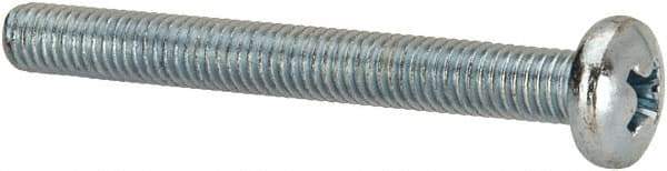 Value Collection - #10-32 UNF, 1-3/4" Length Under Head Phillips Drive Machine Screw - Pan Head, Grade 2 Steel, Zinc-Plated Finish, Without Washer - Americas Industrial Supply