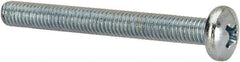 Value Collection - #10-32 UNF, 1-3/4" Length Under Head Phillips Drive Machine Screw - Pan Head, Grade 2 Steel, Zinc-Plated Finish, Without Washer - Americas Industrial Supply
