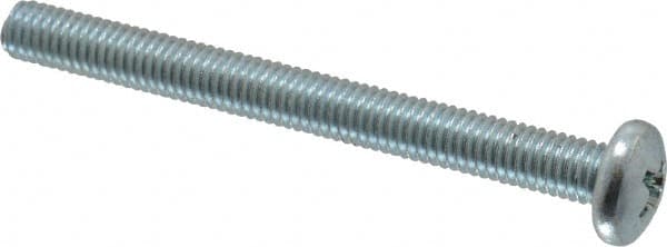 Value Collection - #10-32 UNF, 2" Length Under Head Phillips Drive Machine Screw - Pan Head, Grade 2 Steel, Zinc-Plated Finish, Without Washer - Americas Industrial Supply