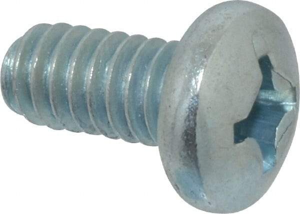 Value Collection - 1/4-20 UNC, 1/2" Length Under Head Phillips Drive Machine Screw - Pan Head, Grade 2 Steel, Zinc-Plated Finish, Without Washer - Americas Industrial Supply