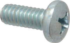 Value Collection - 1/4-20 UNC, 5/8" Length Under Head Phillips Drive Machine Screw - Pan Head, Grade 2 Steel, Zinc-Plated Finish, Without Washer - Americas Industrial Supply