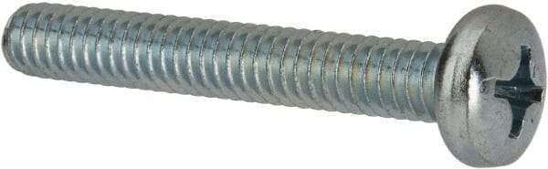 Value Collection - 1/4-20 UNC, 1-3/4" Length Under Head Phillips Drive Machine Screw - Pan Head, Grade 2 Steel, Zinc-Plated Finish, Without Washer - Americas Industrial Supply