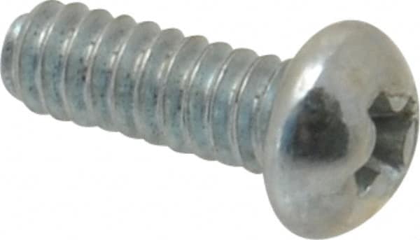 Value Collection - #4-40 UNC, 5/16" Length Under Head Phillips Drive Machine Screw - Round Head, Grade 2 Steel, Zinc-Plated Finish, Without Washer - Americas Industrial Supply