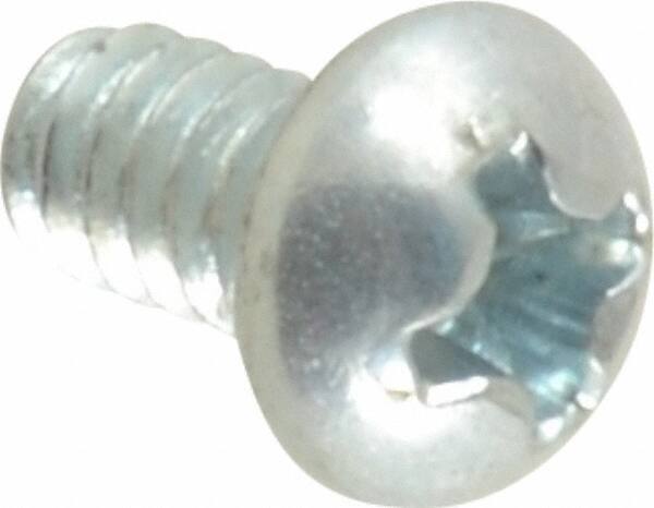Value Collection - #6-32 UNC, 1/4" Length Under Head Phillips Drive Machine Screw - Round Head, Grade 2 Steel, Zinc-Plated Finish, Without Washer - Americas Industrial Supply