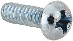Value Collection - #6-32 UNC, 7/16" Length Under Head Phillips Drive Machine Screw - Round Head, Grade 2 Steel, Zinc-Plated Finish, Without Washer - Americas Industrial Supply