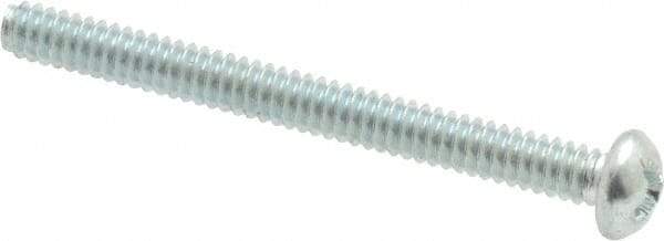 Value Collection - #6-32 UNC, 1-1/2" Length Under Head Phillips Drive Machine Screw - Round Head, Grade 2 Steel, Zinc-Plated Finish, Without Washer - Americas Industrial Supply