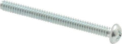 Value Collection - #6-32 UNC, 1-1/2" Length Under Head Phillips Drive Machine Screw - Round Head, Grade 2 Steel, Zinc-Plated Finish, Without Washer - Americas Industrial Supply