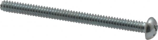 Value Collection - #6-32 UNC, 1-3/4" Length Under Head Phillips Drive Machine Screw - Round Head, Grade 2 Steel, Zinc-Plated Finish, Without Washer - Americas Industrial Supply
