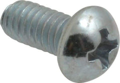 Value Collection - #8-32 UNC, 3/8" Length Under Head Phillips Drive Machine Screw - Round Head, Grade 2 Steel, Zinc-Plated Finish, Without Washer - Americas Industrial Supply