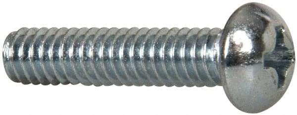Value Collection - #8-32 UNC, 3/4" Length Under Head Phillips Drive Machine Screw - Round Head, Grade 2 Steel, Zinc-Plated Finish, Without Washer - Americas Industrial Supply