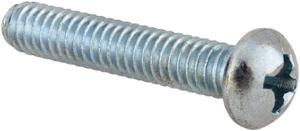 Value Collection - #8-32 UNC, 7/8" Length Under Head Phillips Drive Machine Screw - Round Head, Grade 2 Steel, Zinc-Plated Finish, Without Washer - Americas Industrial Supply