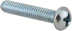 Value Collection - #8-32 UNC, 7/8" Length Under Head Phillips Drive Machine Screw - Round Head, Grade 2 Steel, Zinc-Plated Finish, Without Washer - Americas Industrial Supply