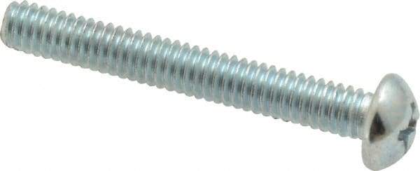 Value Collection - #8-32 UNC, 1-1/4" Length Under Head Phillips Drive Machine Screw - Round Head, Grade 2 Steel, Zinc-Plated Finish, Without Washer - Americas Industrial Supply