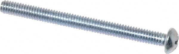 Value Collection - #8-32 UNC, 2" Length Under Head Phillips Drive Machine Screw - Round Head, Grade 2 Steel, Zinc-Plated Finish, Without Washer - Americas Industrial Supply