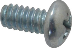 Value Collection - #10-24 UNC, 3/8" Length Under Head Phillips Drive Machine Screw - Round Head, Grade 2 Steel, Zinc-Plated Finish, Without Washer - Americas Industrial Supply