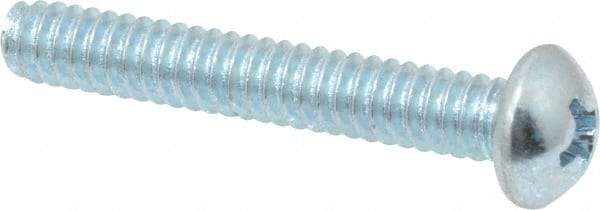 Value Collection - #10-24 UNC, 1-1/4" Length Under Head Phillips Drive Machine Screw - Round Head, Grade 2 Steel, Zinc-Plated Finish, Without Washer - Americas Industrial Supply