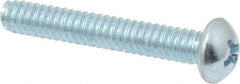 Value Collection - #10-24 UNC, 1-1/4" Length Under Head Phillips Drive Machine Screw - Round Head, Grade 2 Steel, Zinc-Plated Finish, Without Washer - Americas Industrial Supply