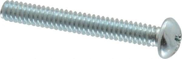 Value Collection - #10-24 UNC, 1-1/2" Length Under Head Phillips Drive Machine Screw - Round Head, Grade 2 Steel, Zinc-Plated Finish, Without Washer - Americas Industrial Supply