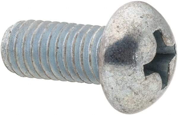 Value Collection - #10-32 UNF, 7/16" Length Under Head Phillips Drive Machine Screw - Round Head, Grade 2 Steel, Zinc-Plated Finish, Without Washer - Americas Industrial Supply