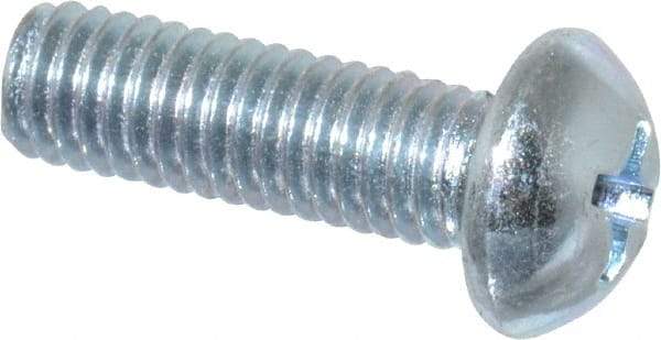 Value Collection - #10-32 UNF, 5/8" Length Under Head Phillips Drive Machine Screw - Round Head, Grade 2 Steel, Zinc-Plated Finish, Without Washer - Americas Industrial Supply
