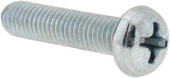 Value Collection - #10-32 UNF, 7/8" Length Under Head Phillips Drive Machine Screw - Round Head, Grade 2 Steel, Zinc-Plated Finish, Without Washer - Americas Industrial Supply