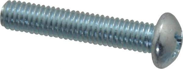 Value Collection - #10-32 UNF, 1" Length Under Head Phillips Drive Machine Screw - Round Head, Grade 2 Steel, Zinc-Plated Finish, Without Washer - Americas Industrial Supply