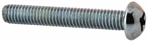 Value Collection - #10-32 UNF, 1-1/4" Length Under Head Phillips Drive Machine Screw - Round Head, Grade 2 Steel, Zinc-Plated Finish, Without Washer - Americas Industrial Supply