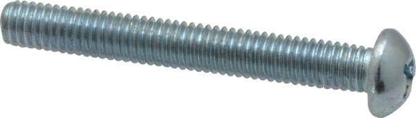 Value Collection - #10-32 UNF, 1-1/2" Length Under Head Phillips Drive Machine Screw - Round Head, Grade 2 Steel, Zinc-Plated Finish, Without Washer - Americas Industrial Supply