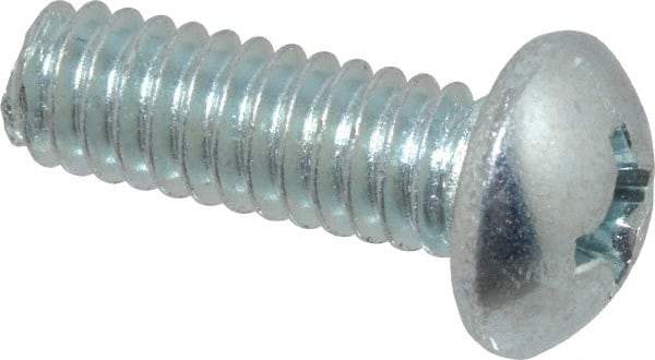 Value Collection - 1/4-20 UNC, 3/4" Length Under Head Phillips Drive Machine Screw - Round Head, Grade 2 Steel, Zinc-Plated Finish, Without Washer - Americas Industrial Supply