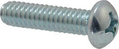 Value Collection - 1/4-20 UNC, 1" Length Under Head Phillips Drive Machine Screw - Round Head, Grade 2 Steel, Zinc-Plated Finish, Without Washer - Americas Industrial Supply