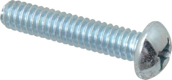 Value Collection - 1/4-20 UNC, 1-1/4" Length Under Head Phillips Drive Machine Screw - Round Head, Grade 2 Steel, Zinc-Plated Finish, Without Washer - Americas Industrial Supply