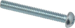 Value Collection - 1/4-20 UNC, 2" Length Under Head Phillips Drive Machine Screw - Round Head, Grade 2 Steel, Zinc-Plated Finish, Without Washer - Americas Industrial Supply