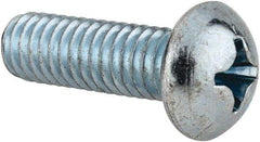 Value Collection - 5/16-18 UNC, 1" Length Under Head Phillips Drive Machine Screw - Round Head, Grade 2 Steel, Zinc-Plated Finish, Without Washer - Americas Industrial Supply