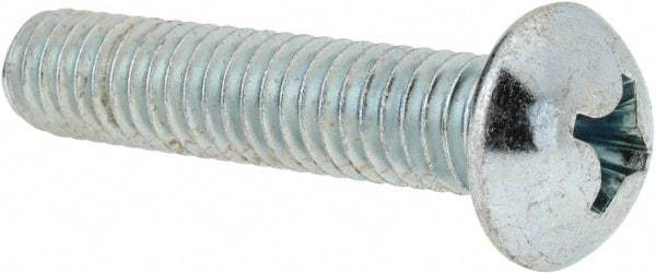 Value Collection - 5/16-18 UNC, 1-1/2" Length Under Head Phillips Drive Machine Screw - Round Head, Grade 2 Steel, Zinc-Plated Finish, Without Washer - Americas Industrial Supply