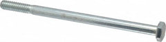 Made in USA - 1/4-20 UNC, 4" Length Under Head Hex Head Cap Screw - Partially Threaded, Grade 5 Steel, Zinc-Plated Finish, 7/16" Hex - Americas Industrial Supply