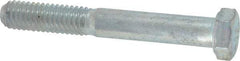 Made in USA - 3/8-16 UNC, 2-3/4" Length Under Head Hex Head Cap Screw - Partially Threaded, Grade 5 Steel, Zinc-Plated Finish, 9/16" Hex - Americas Industrial Supply