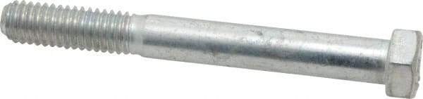 Made in USA - 3/8-16 UNC, 3-1/4" Length Under Head Hex Head Cap Screw - Partially Threaded, Grade 5 Steel, Zinc-Plated Finish, 9/16" Hex - Americas Industrial Supply