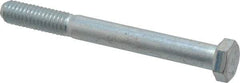 Made in USA - 3/8-16 UNC, 3-1/2" Length Under Head Hex Head Cap Screw - Partially Threaded, Grade 5 Steel, Zinc-Plated Finish, 9/16" Hex - Americas Industrial Supply