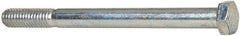 Made in USA - 3/8-16 UNC, 4-1/2" Length Under Head Hex Head Cap Screw - Partially Threaded, Grade 5 Steel, Zinc-Plated Finish, 9/16" Hex - Americas Industrial Supply