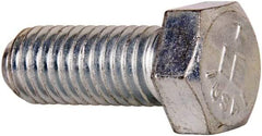 Made in USA - 1/2-13 UNC, 1-1/4" Length Under Head Hex Head Cap Screw - Fully Threaded, Grade 5 Steel, Zinc-Plated Finish, 3/4" Hex - Americas Industrial Supply