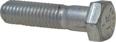 Made in USA - 1/2-13 UNC, 2" Length Under Head Hex Head Cap Screw - Partially Threaded, Grade 5 Steel, Zinc-Plated Finish, 3/4" Hex - Americas Industrial Supply