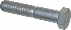 Made in USA - 1/2-13 UNC, 2-1/2" Length Under Head Hex Head Cap Screw - Partially Threaded, Grade 5 Steel, Zinc-Plated Finish, 3/4" Hex - Americas Industrial Supply