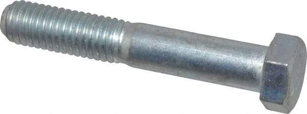 Made in USA - 1/2-13 UNC, 3" Length Under Head Hex Head Cap Screw - Partially Threaded, Grade 5 Steel, Zinc-Plated Finish, 3/4" Hex - Americas Industrial Supply