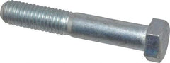 Made in USA - 1/2-13 UNC, 3" Length Under Head Hex Head Cap Screw - Partially Threaded, Grade 5 Steel, Zinc-Plated Finish, 3/4" Hex - Americas Industrial Supply
