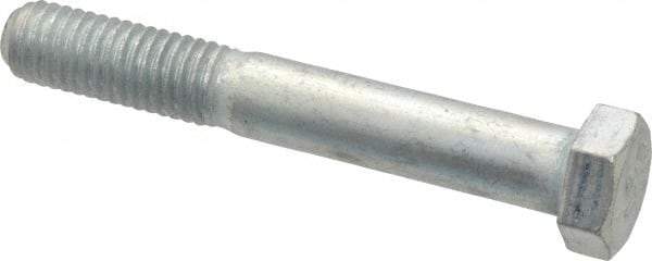 Made in USA - 1/2-13 UNC, 3-1/2" Length Under Head Hex Head Cap Screw - Partially Threaded, Grade 5 Steel, Zinc-Plated Finish, 3/4" Hex - Americas Industrial Supply