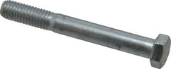 Made in USA - 1/2-13 UNC, 4" Length Under Head Hex Head Cap Screw - Partially Threaded, Grade 5 Steel, Zinc-Plated Finish, 3/4" Hex - Americas Industrial Supply