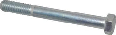 Made in USA - 1/2-13 UNC, 4-1/2" Length Under Head Hex Head Cap Screw - Partially Threaded, Grade 5 Steel, Zinc-Plated Finish, 3/4" Hex - Americas Industrial Supply